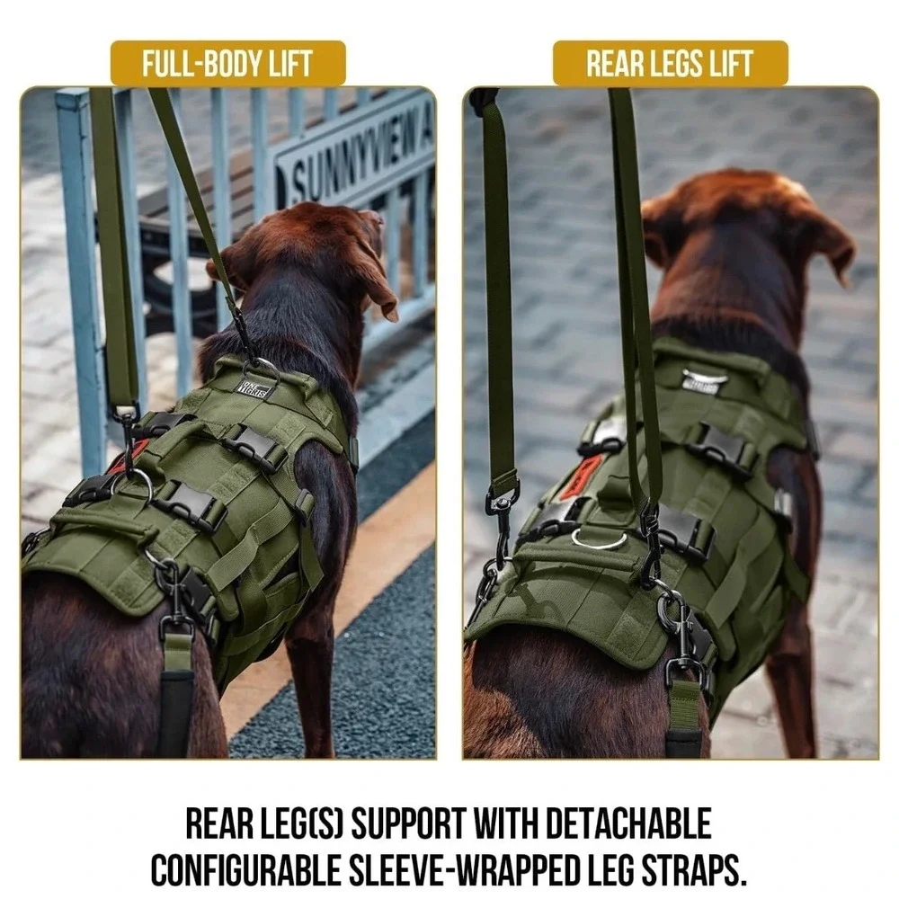 OneTigris Tactical Dog Lift Harness XL Full Body Support Vest Ranger Green New